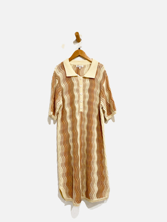 Heartloom Cream/Tan Sweater Mini Dress - Large