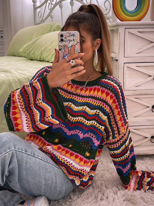 NN Colorful Crochet Sweater - 0S