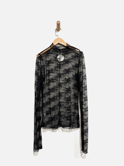 Black Lace Layering Long Sleeve Top