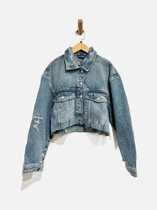 Zara Denim Crop Jacket - Medium