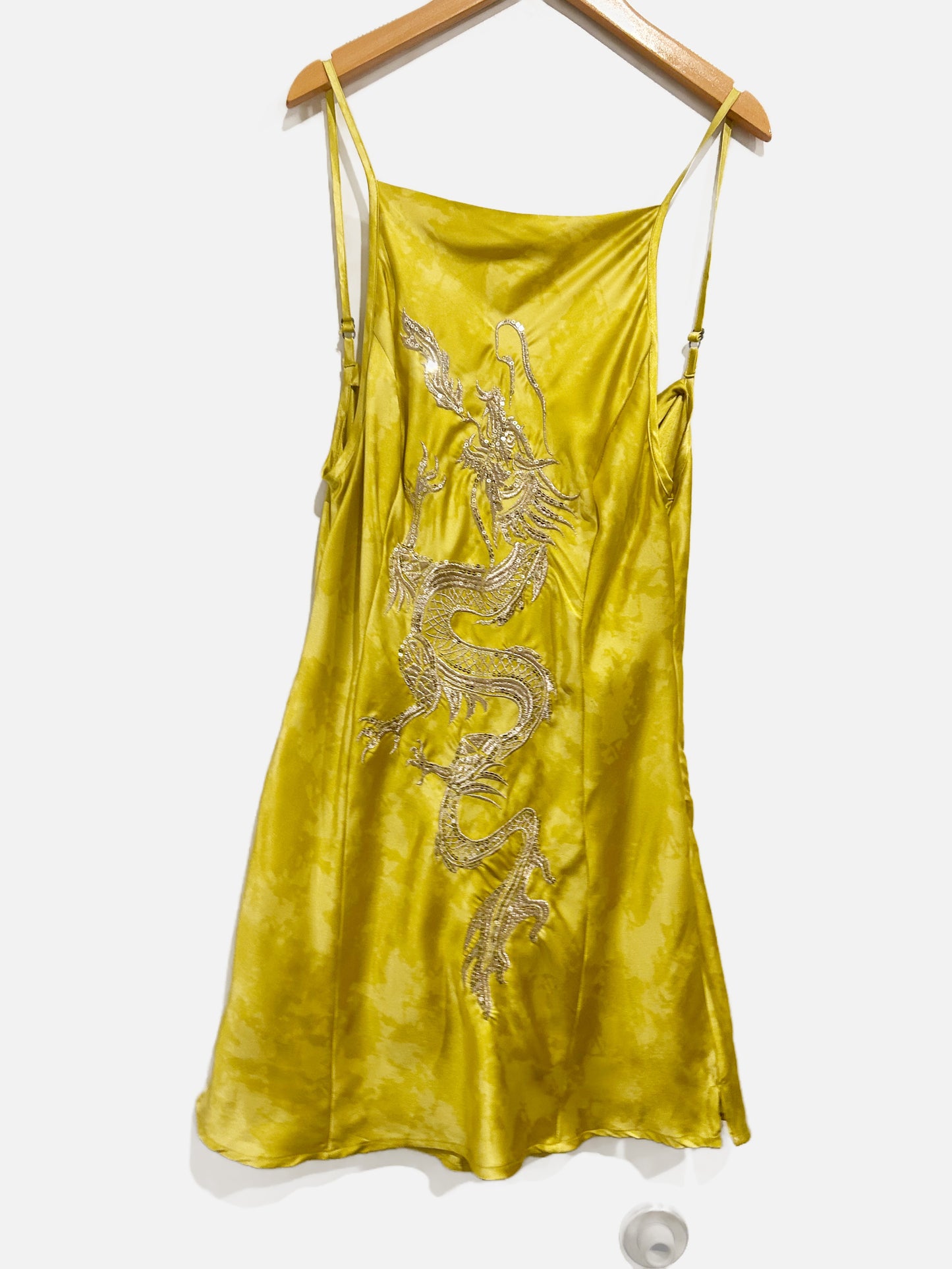 Urban Outfitters Yellow Dragon Mini Dress - Small