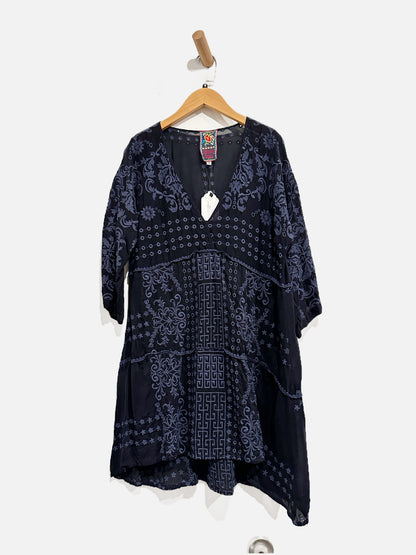 Johnny Was Navy Embroidered Tunic - Medium