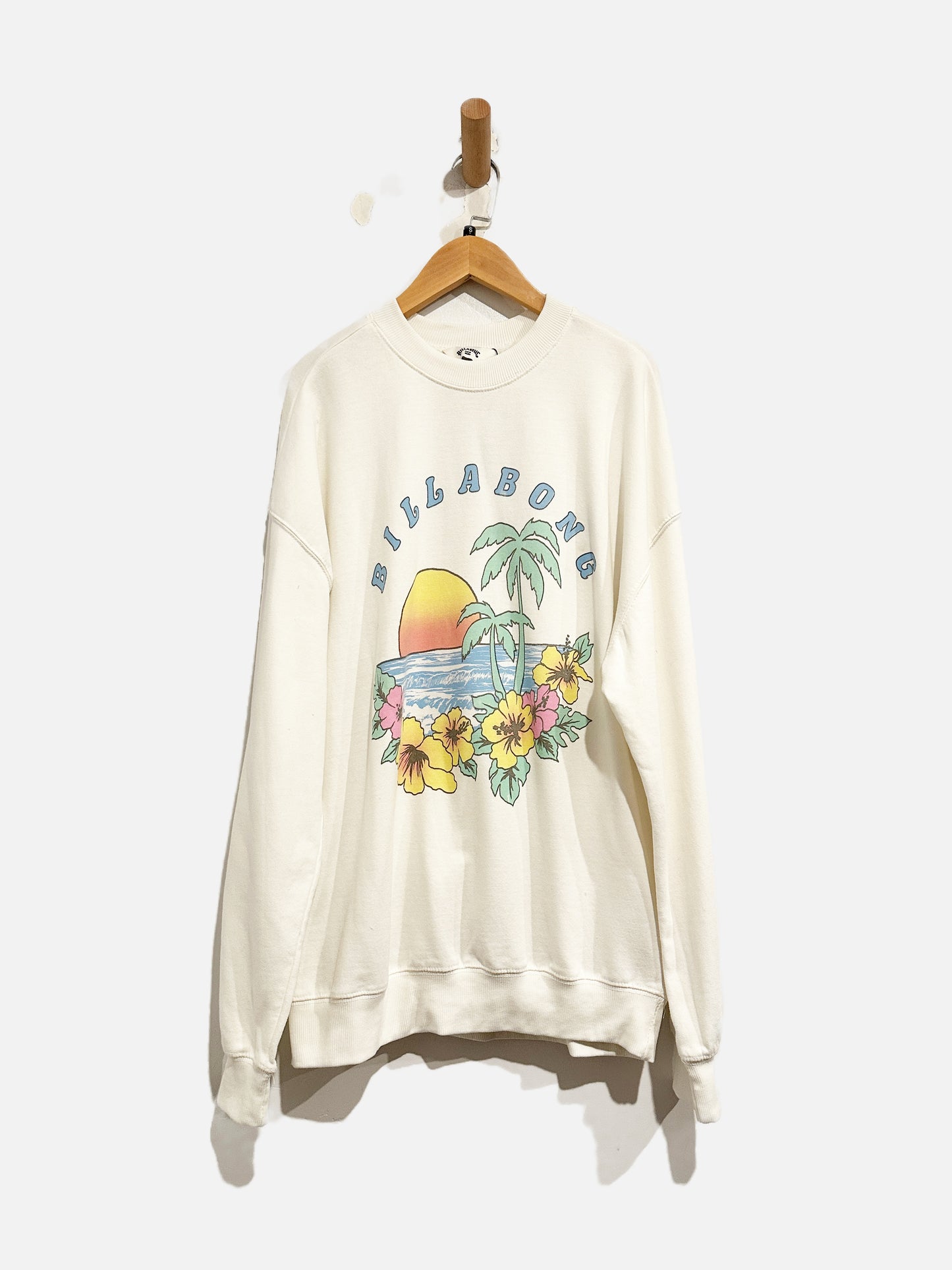 Billabong White Graphic Crewneck - Small