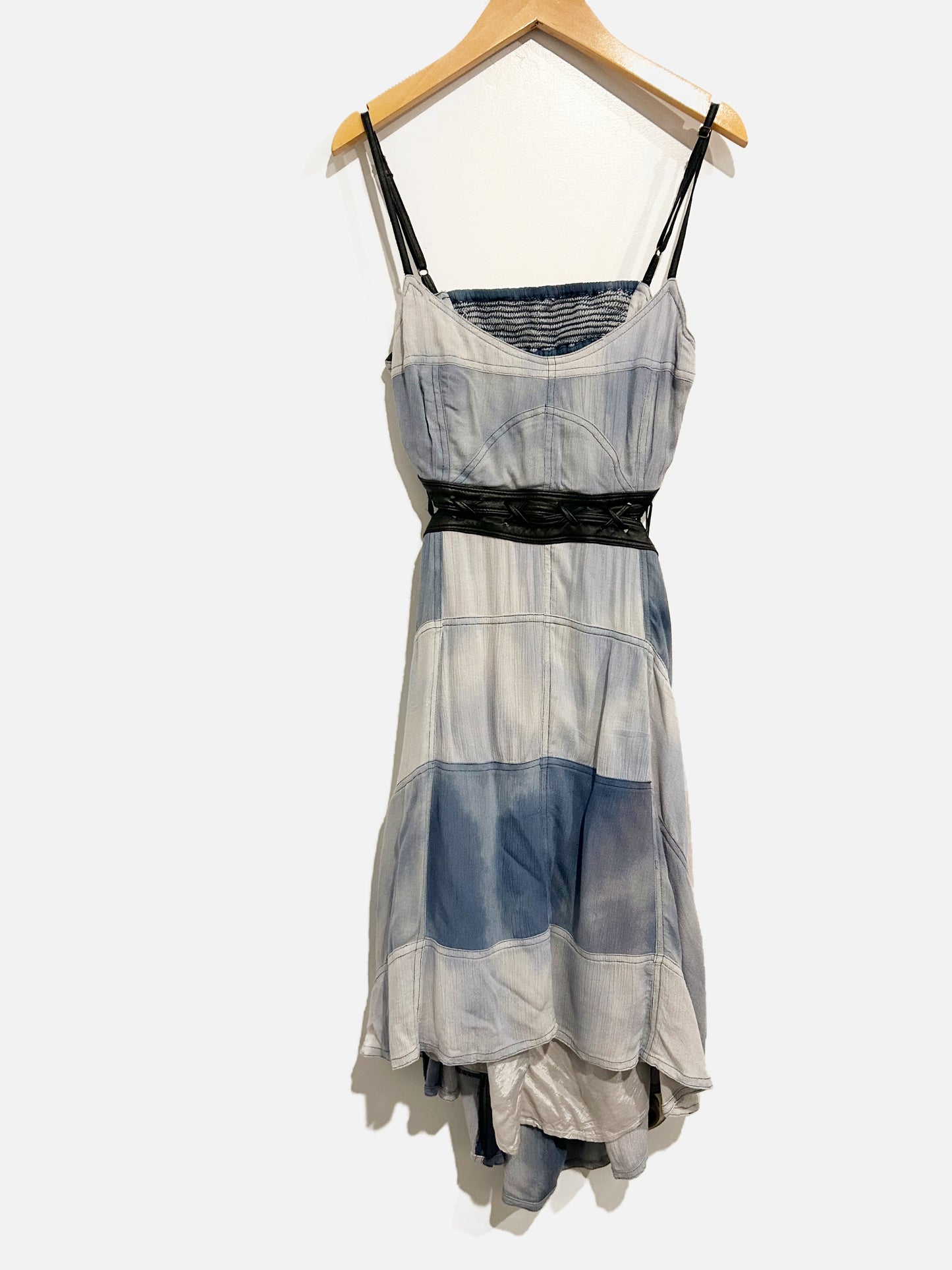 New Romantic Blue Ombre Pieced Dress