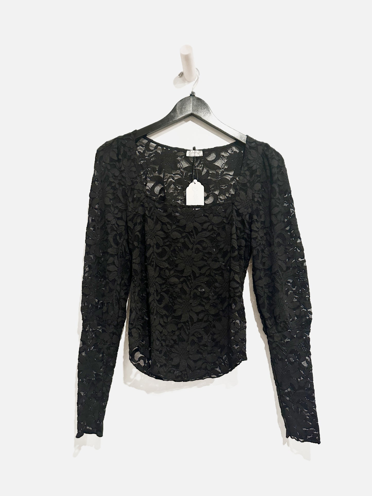 Free People Black Lace Top - Small