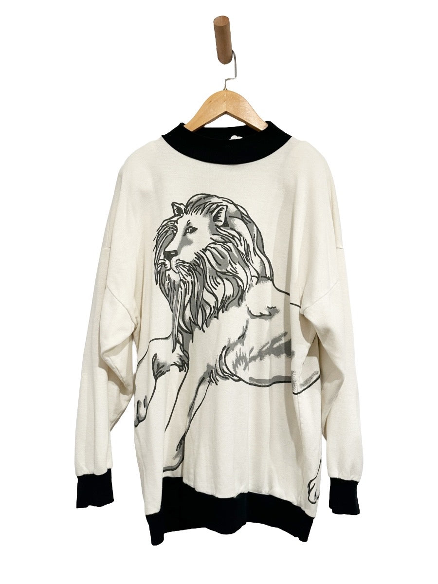 Prezzia Vintage White Lion Sweatshirt - Small