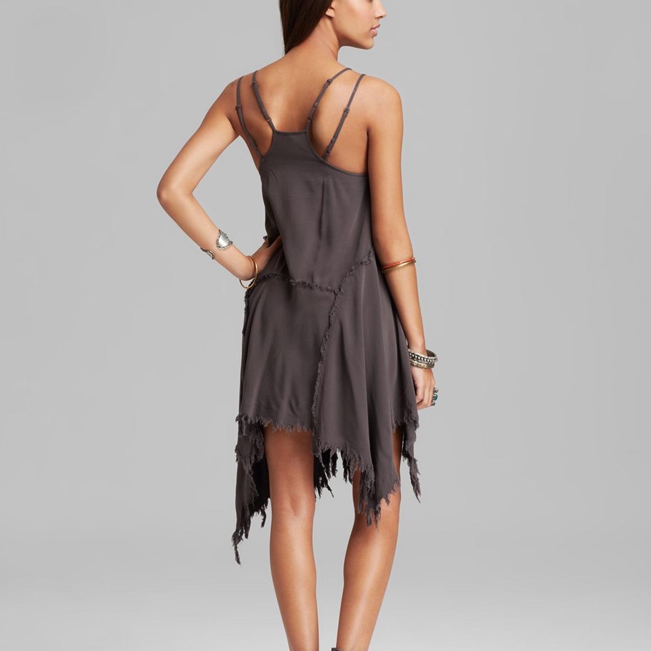 Free People Tattered Up Gray Slip Dress - XS