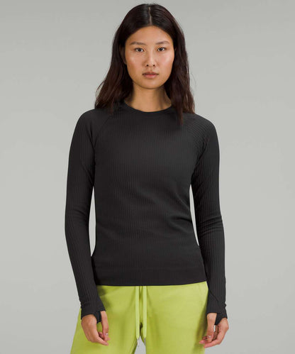 Lululemon Rest Less Pullover in Rib Black