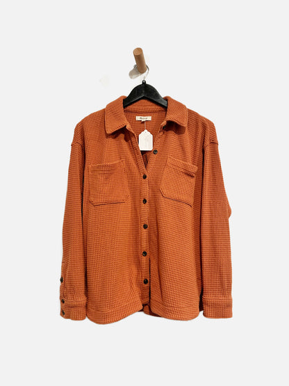 Madewell Orange Waffle Knit Button Down - XS