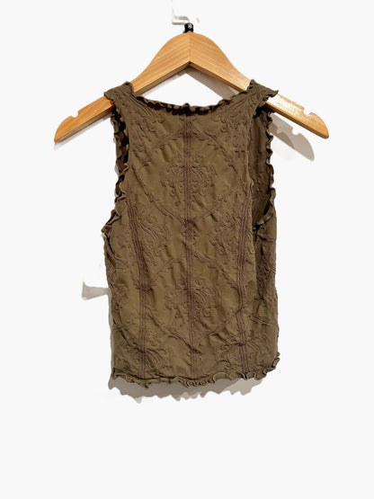 Free People Green Lettuce Hem Tank - XS/S