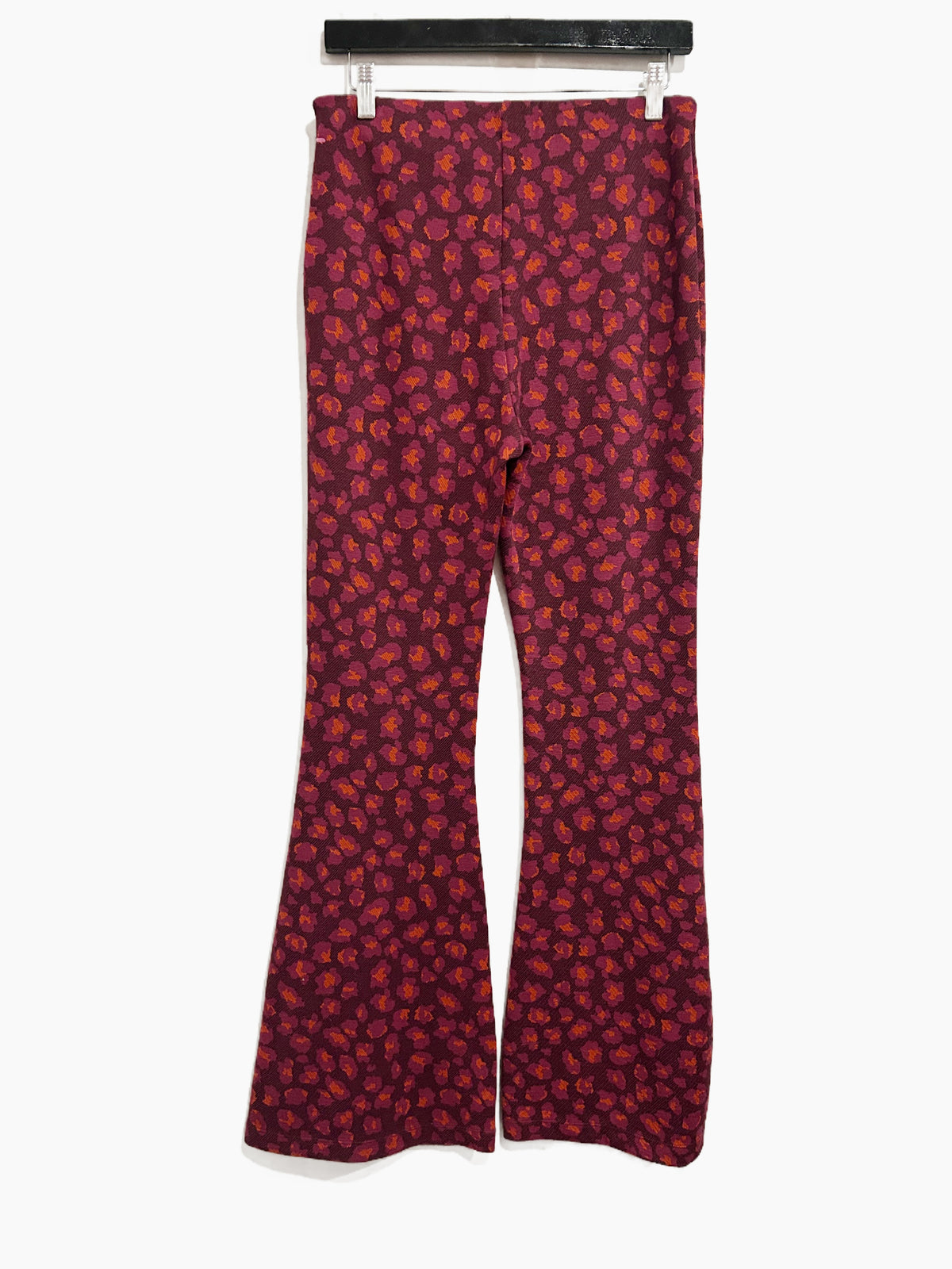 Anthropologie Maroon Jacquard Knit Flare Pants - Small