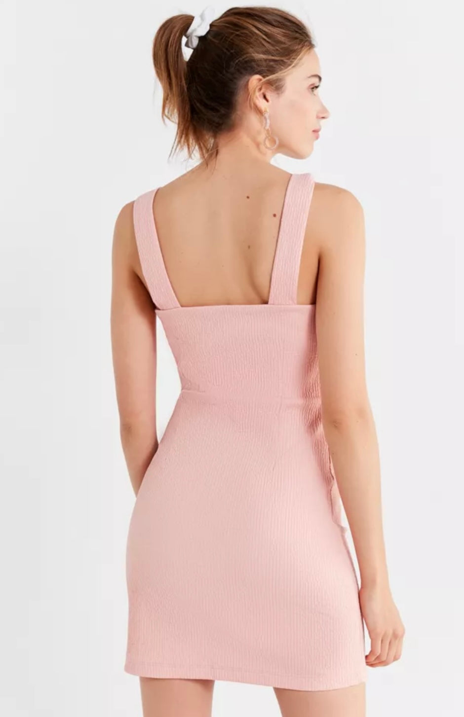 Urban Outfitters Pink Square Neck Mini Dress - Medium