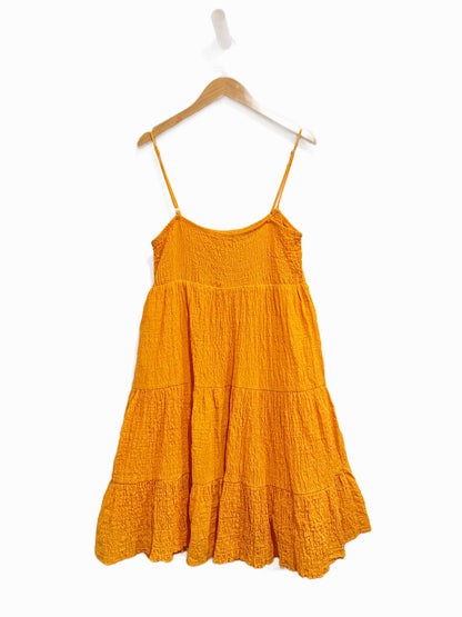 Zara Orange Textured Mini Dress - Medium