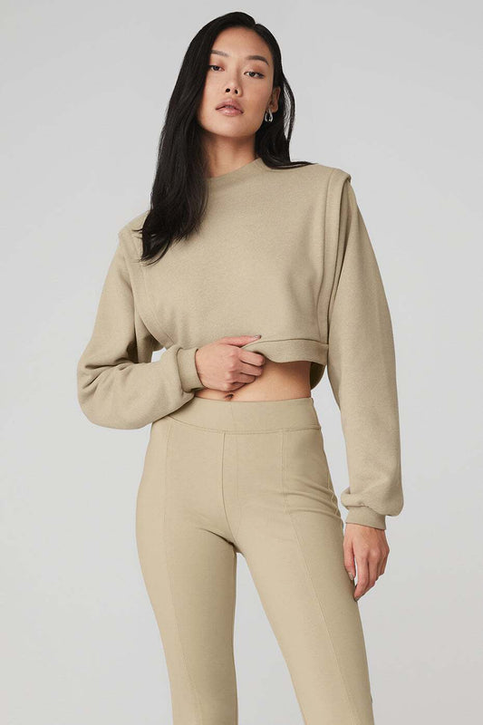 Alo Pullover Cropped Sweatshirt -XS