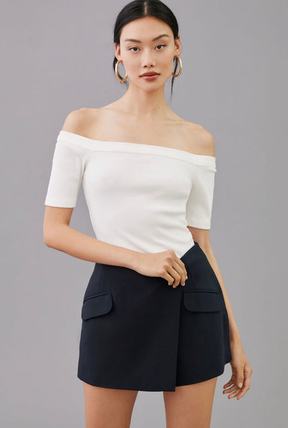 Anthropologie Maeve Black Tailored Skort - 0
