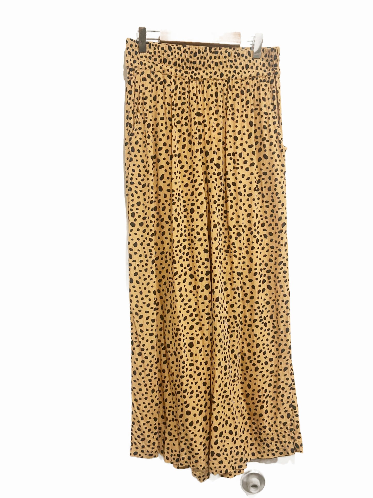 Billabong For Shore Animal Print Wide Leg Pants in Gold Dust - Medium