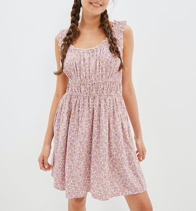 American Eagle Purple Floral Mini Dress - XS