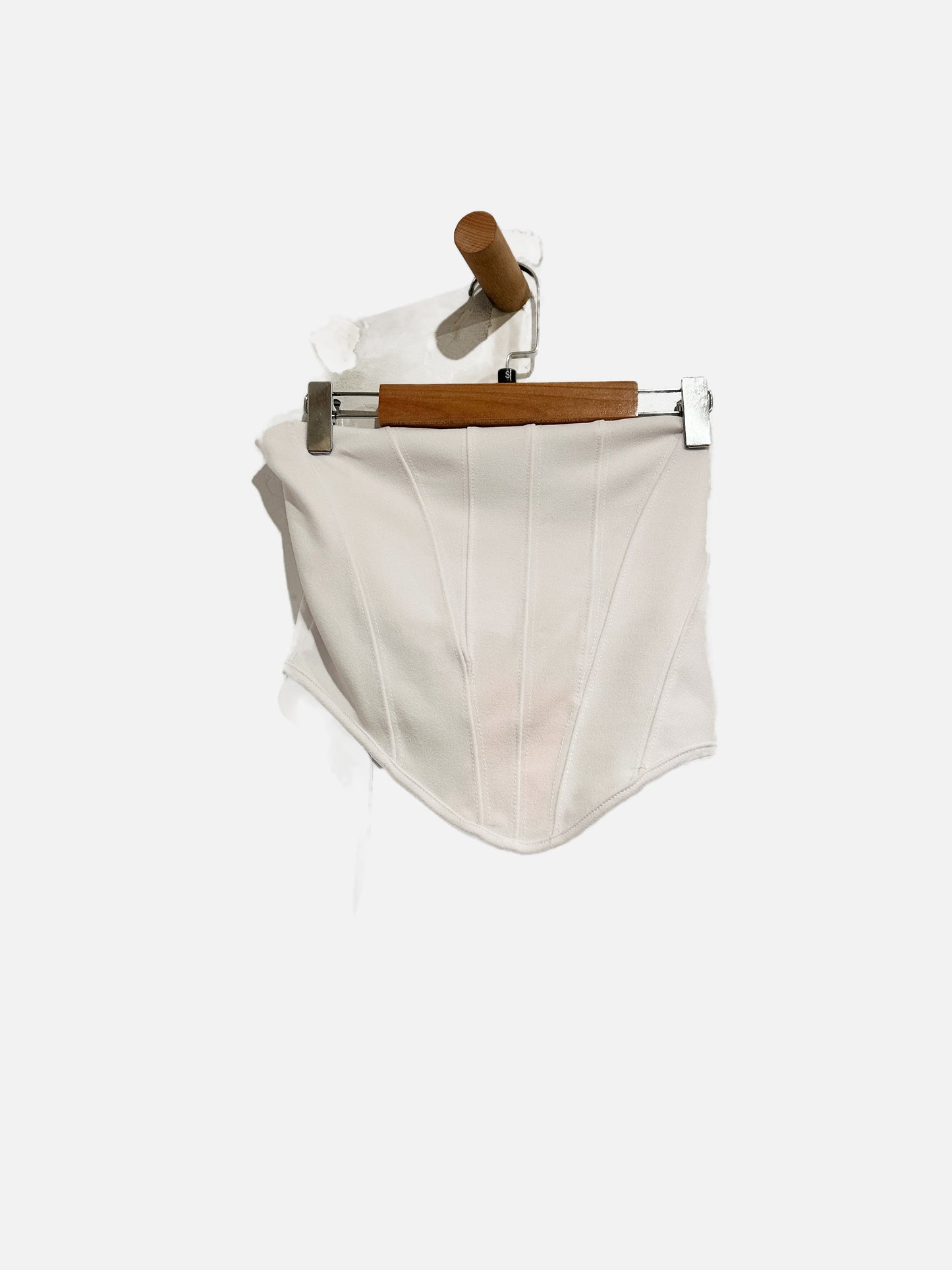 Missguided Scuba Crepe Corset Bandeau Top in White - 6