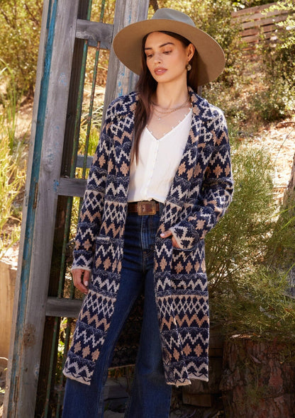 Lovestitch Alex Chevron Jacquard Coatigan - Large