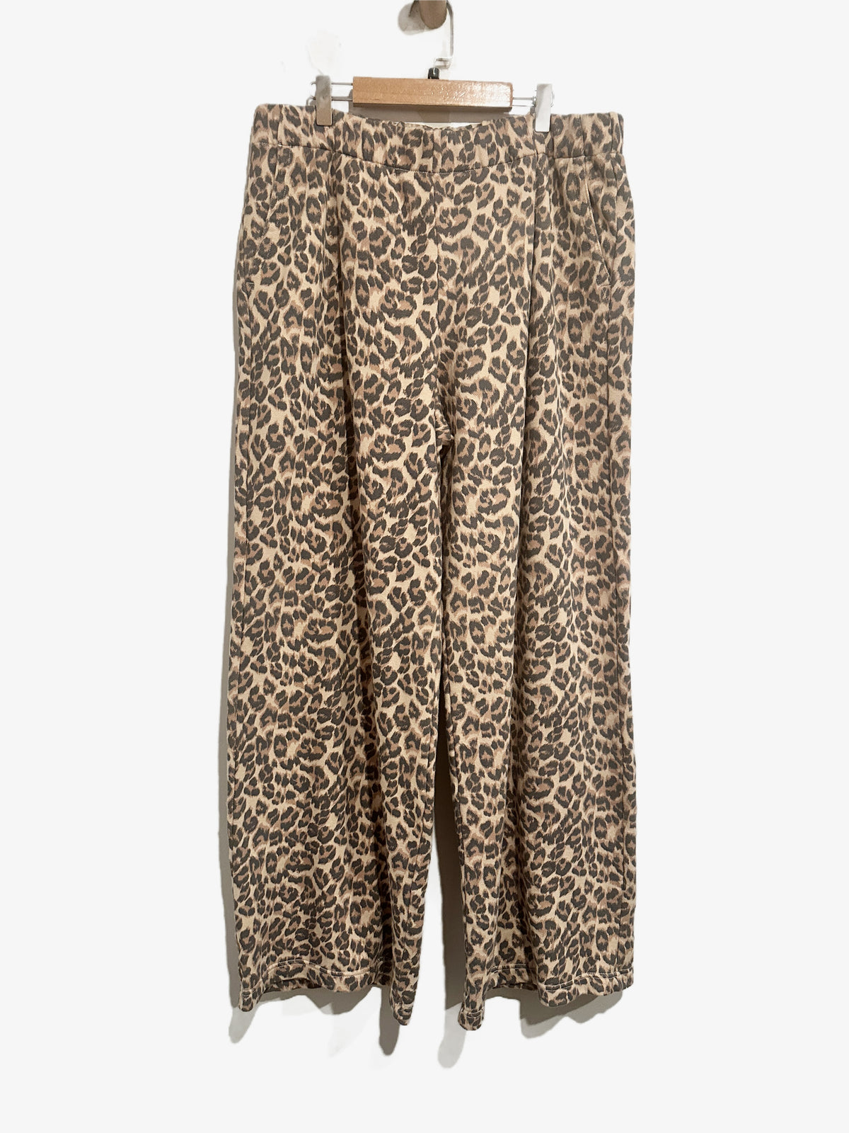 Aerie Leopard Print Wide Leg Sweatpants - Large