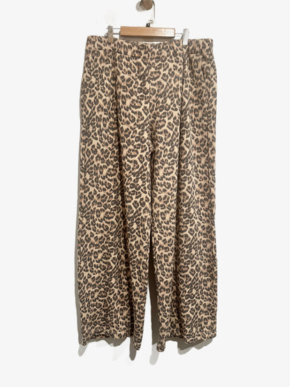 Aerie Leopard Print Wide Leg Sweatpants - Large