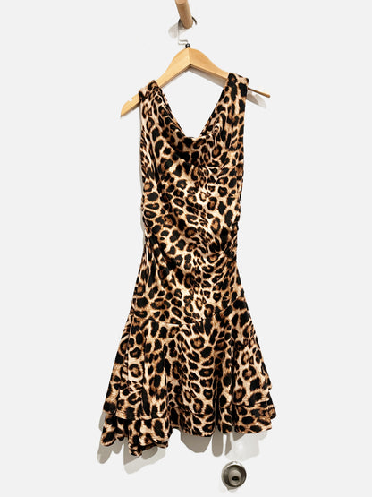 Urban Outfitters Leopard Print Midi Ruffle Dress - XS