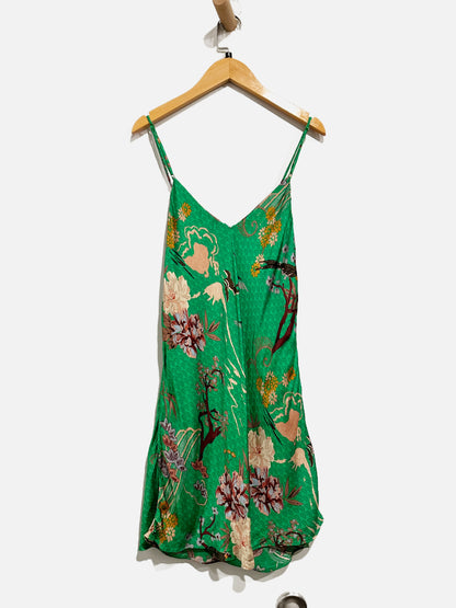 Zara Green Floral Sleeveless Dress - Small