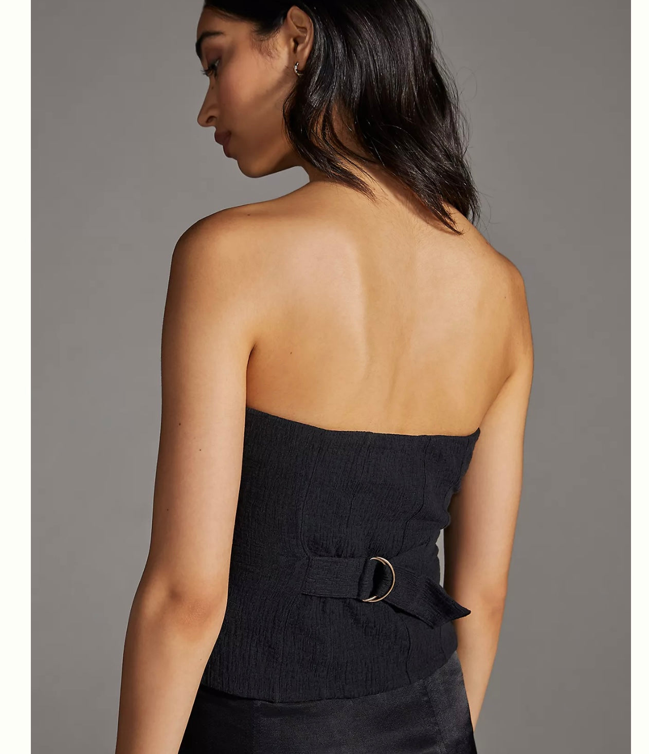 Anthropologie Black Corset Tube Top - XS