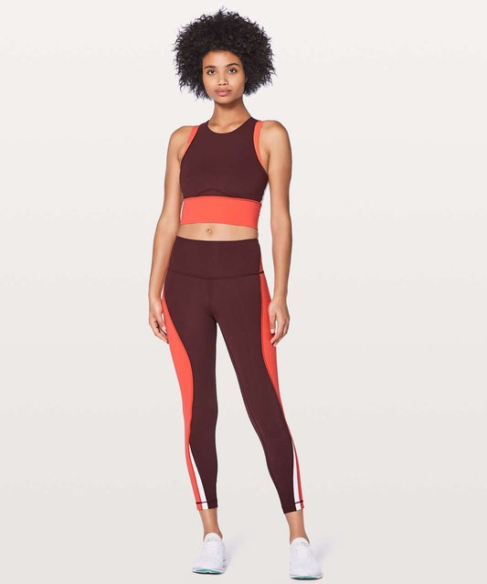 Lululemon Kick Serve Sweat Tight 25" in Bordeaux Drama / Vivid Flame / White - 6