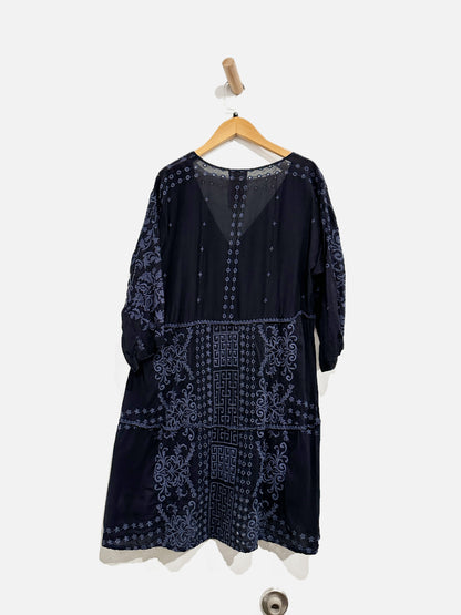 Johnny Was Navy Embroidered Tunic - Medium