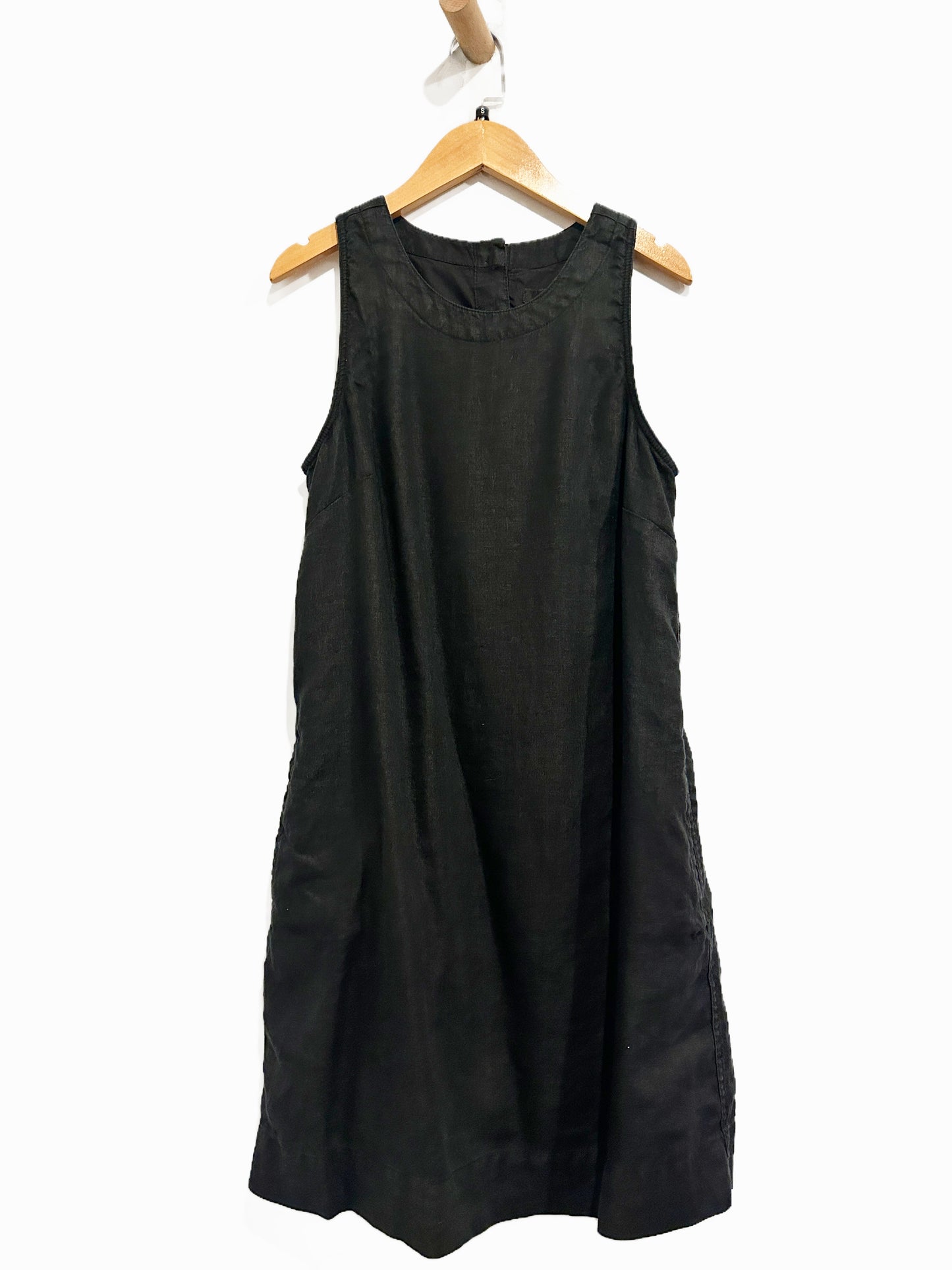 J. Crew Black Button-Back Linen Dress - XS