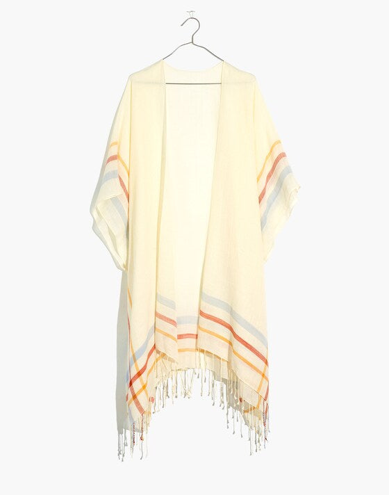 Madewell Beach Cape Scarf in Antique Cream Multi - OS