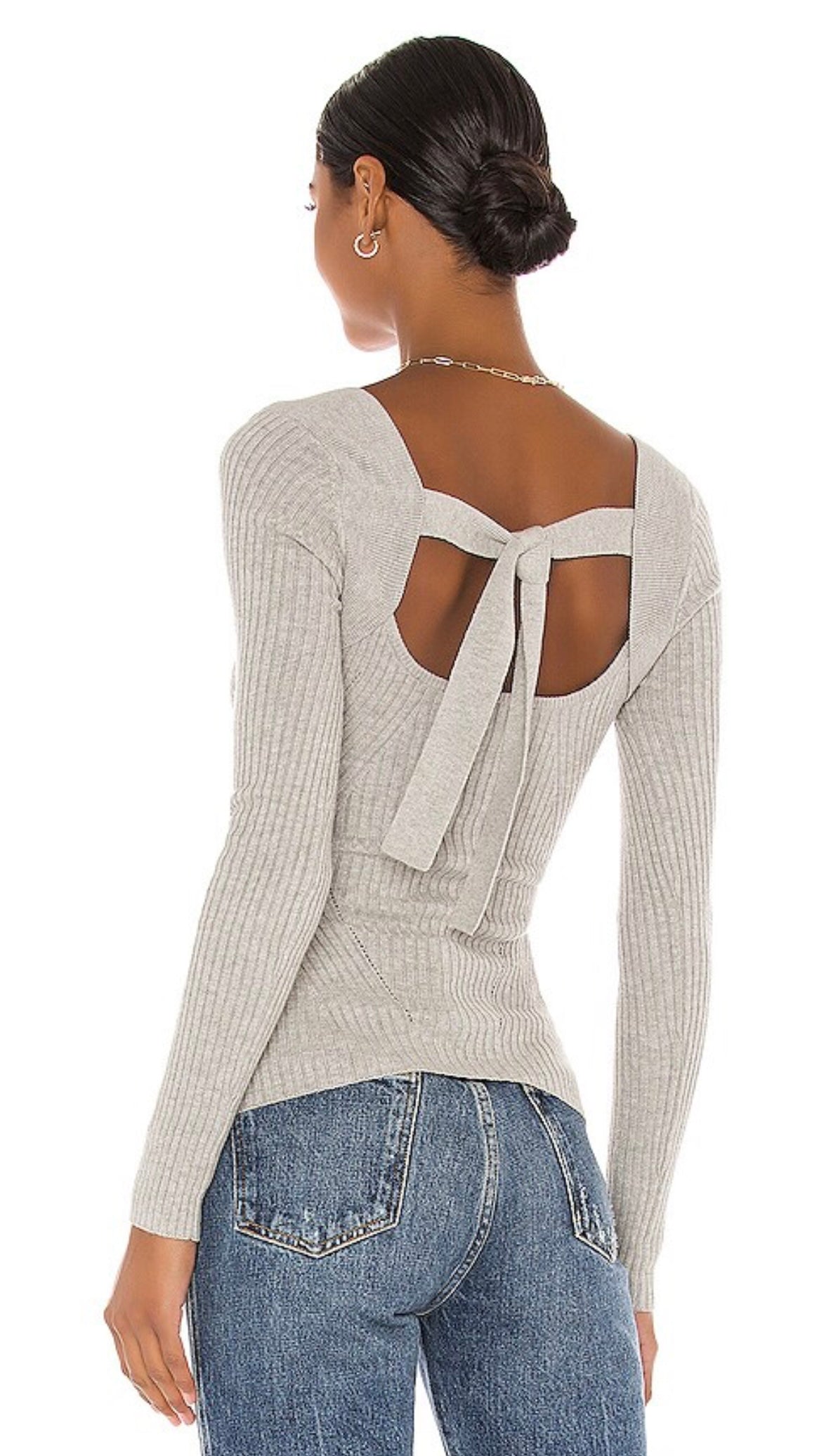 Lovers & Friends Gray Open Back Sweater - Large