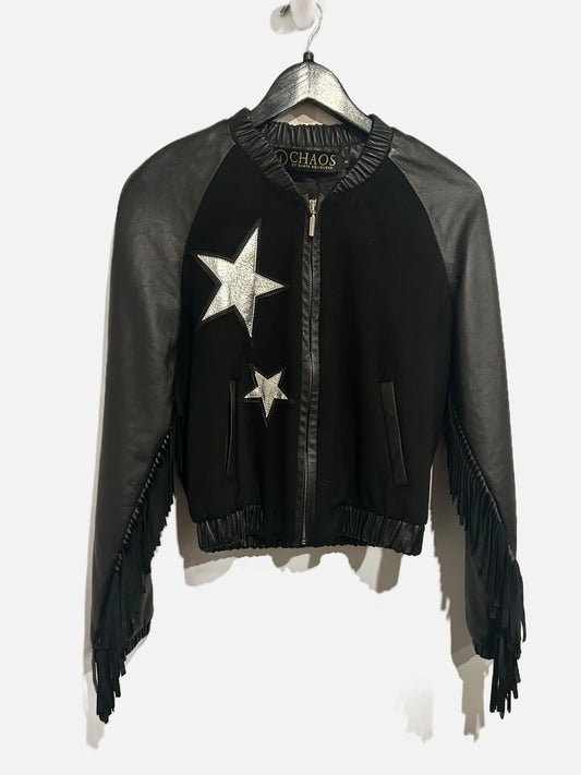 Chaos Black Star Fringe Jacket - Small