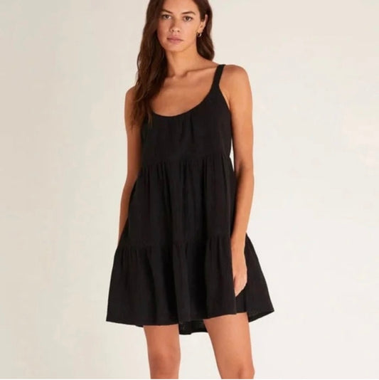Z Supply Black Tiered Mini Dress - XS