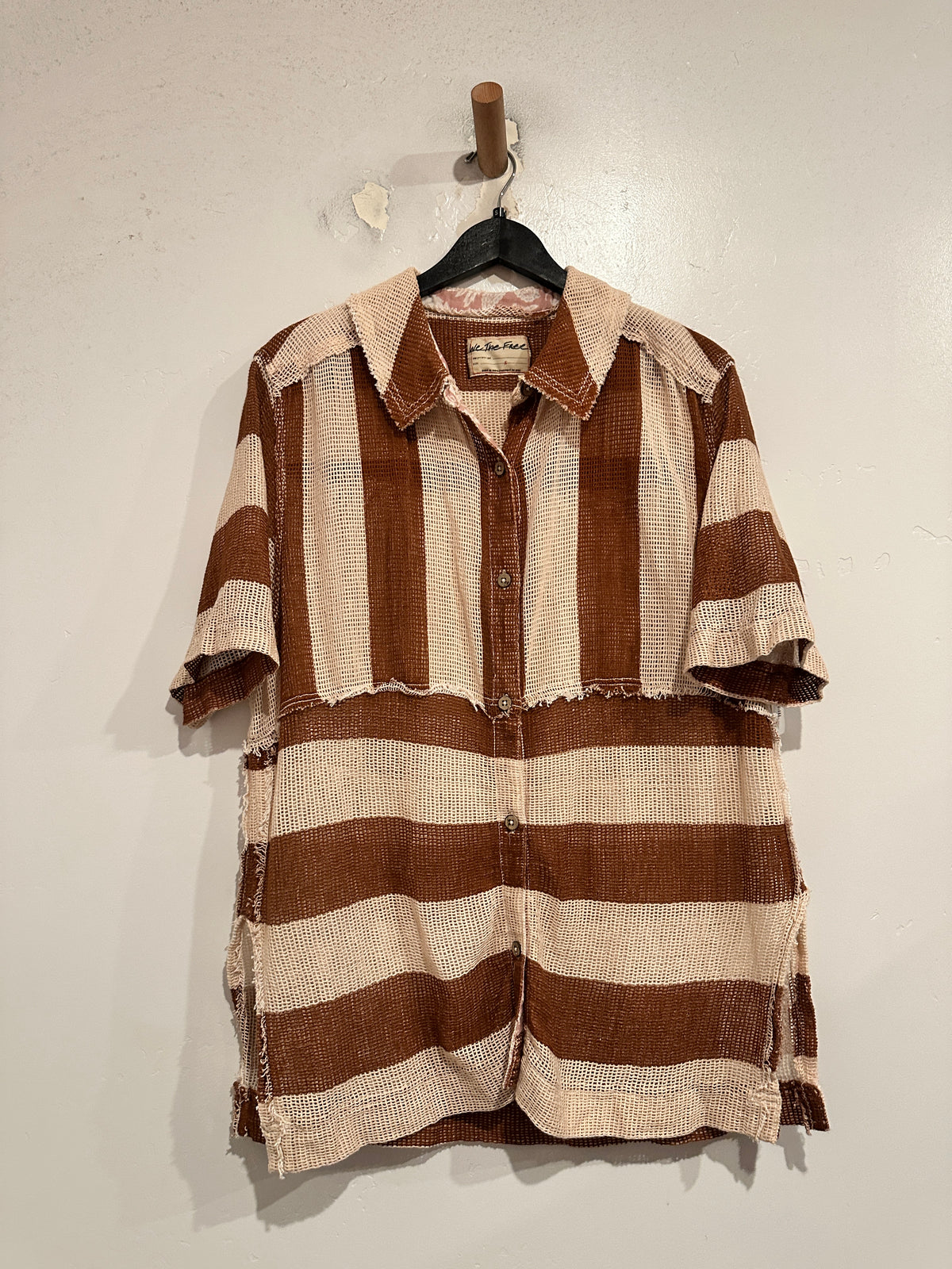 Free People Del Mar Cabana Shirt in Brown Combo - Small