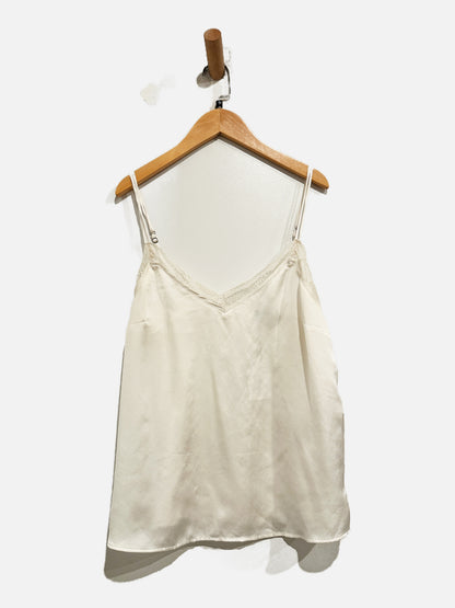 Abercrombie & Fitch Cream Lace Trim Cami - Medium