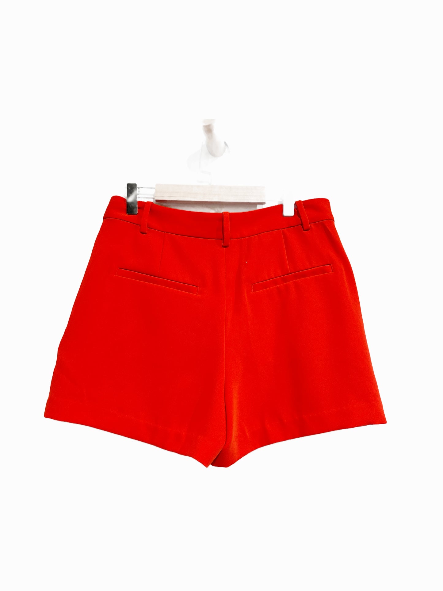 Madewell Easy Pleated Crepe Trouser Shorts in Bright Flame - 00