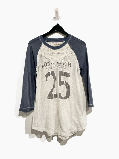 Free People Champ Crochet Baseball Tee - Small