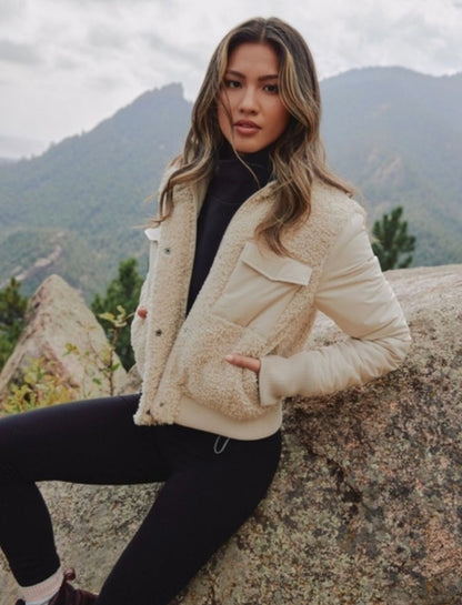 UpWest Cream Sherpa Jacket - Medium