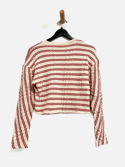 Zara Red Stripe Cable Knit Sweater - Small