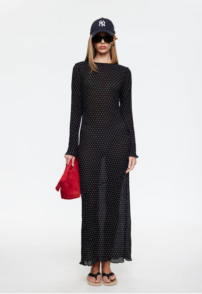 Lioness Haven Maxi Dress in Noir Polka - Medium