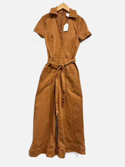 Anthropologie Maeve Wrapped Culotte Jumpsuit in Neutral - 0