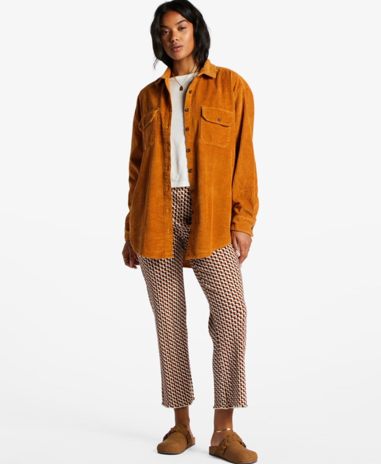 Billabong Orange Cord Shacket - Small