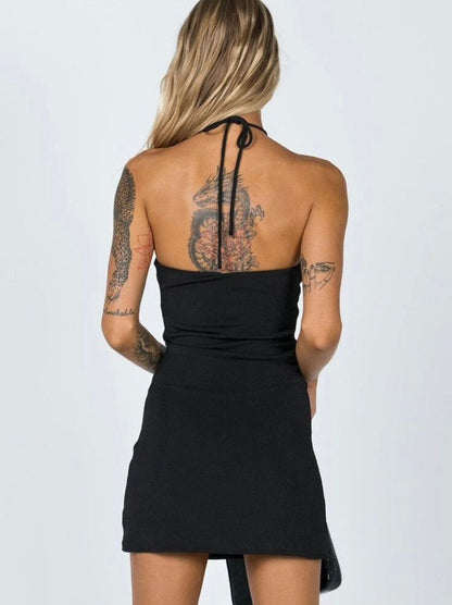 Princess Polly Pazia Black Halter Mini Dress - 6