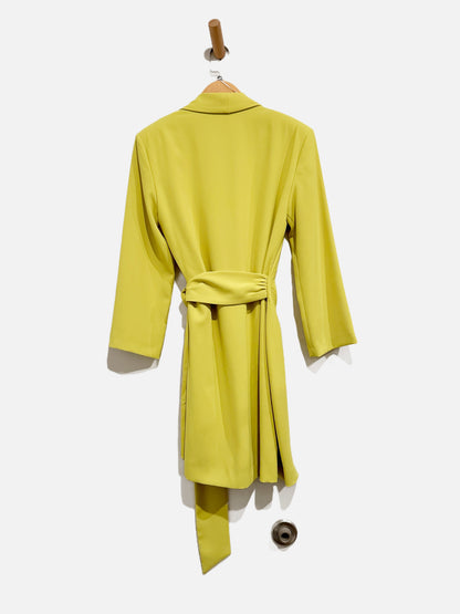 Zara Lime Green LS Wrap Dress - Medium