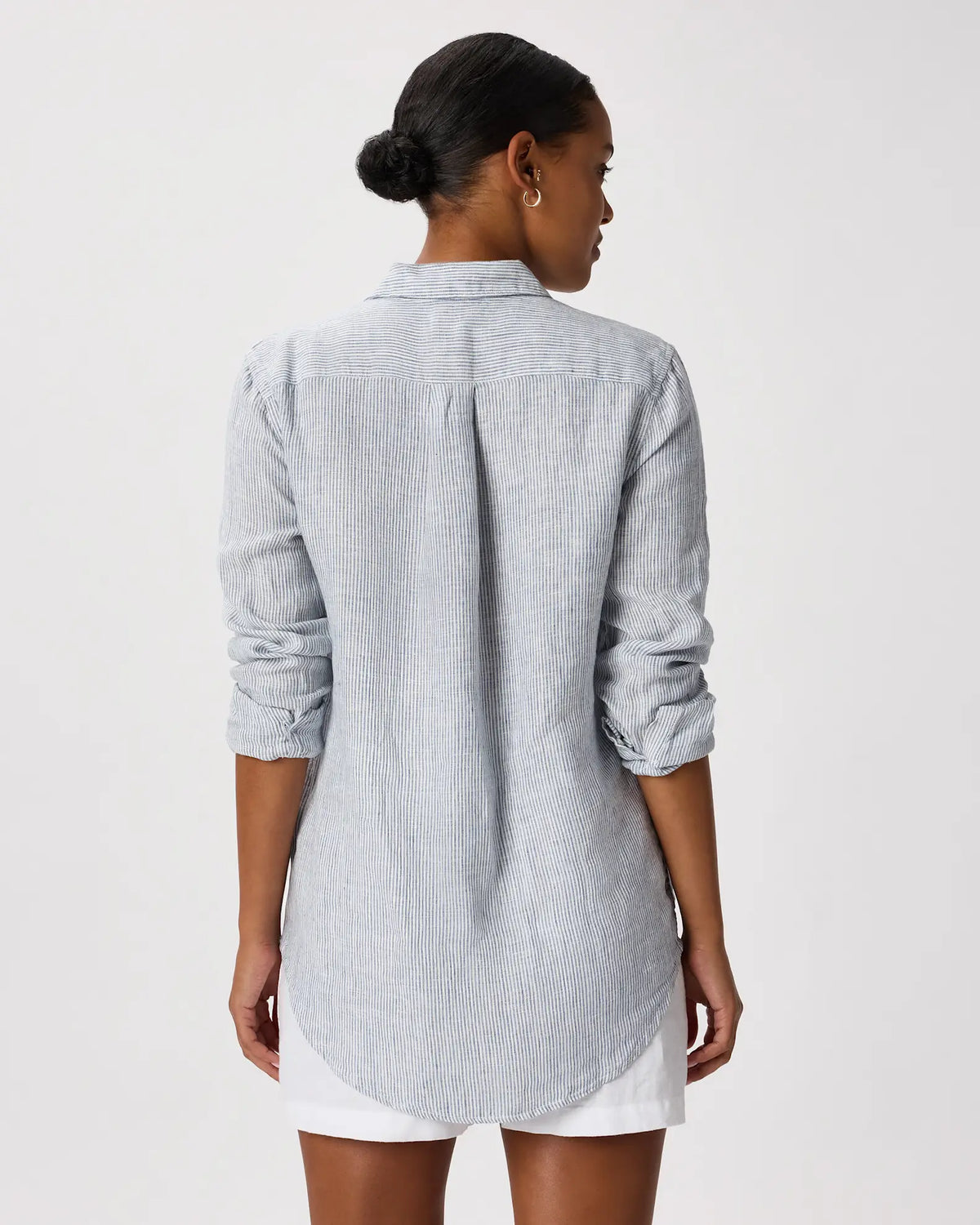 Quince Blue and White Pinstripe Button Down - Small