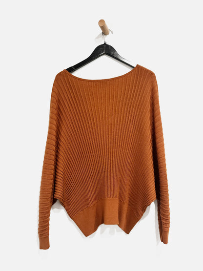 Anthropologie Orange Ribbed Sweater - Medium
