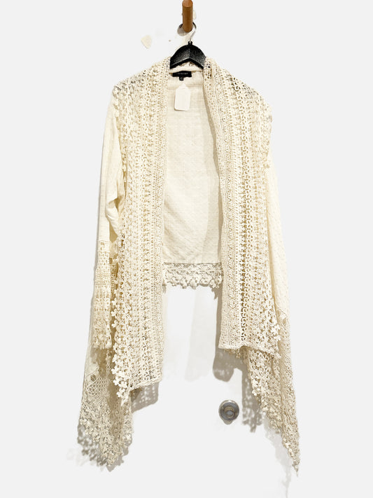 Malibu Sky Cream Lace Kimono - Medium