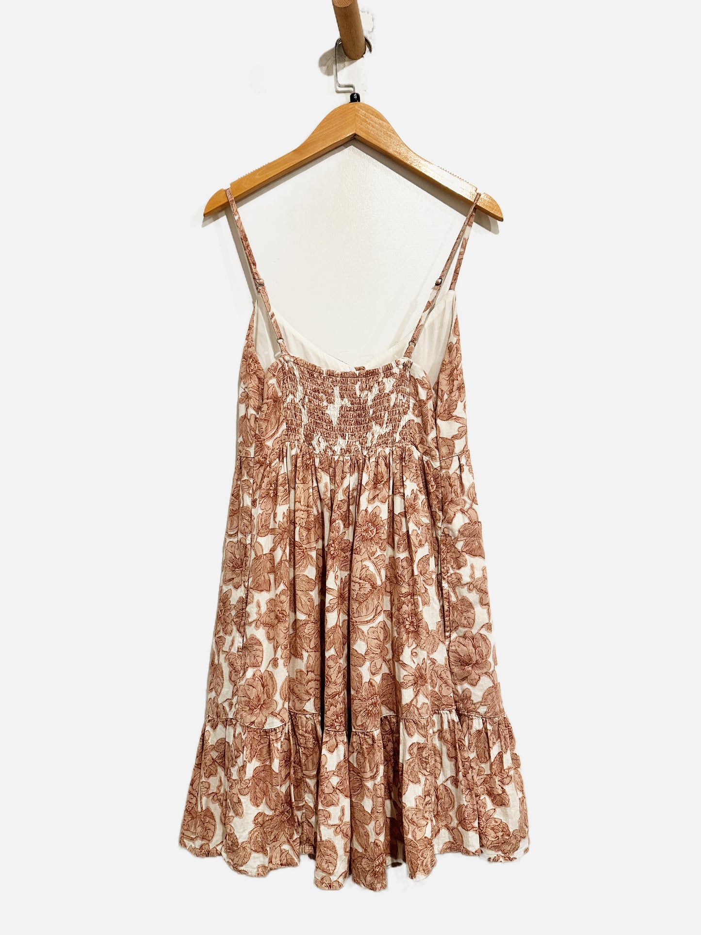 Abercrombie & Fitch Tan Floral Linen Mini Dress - Small